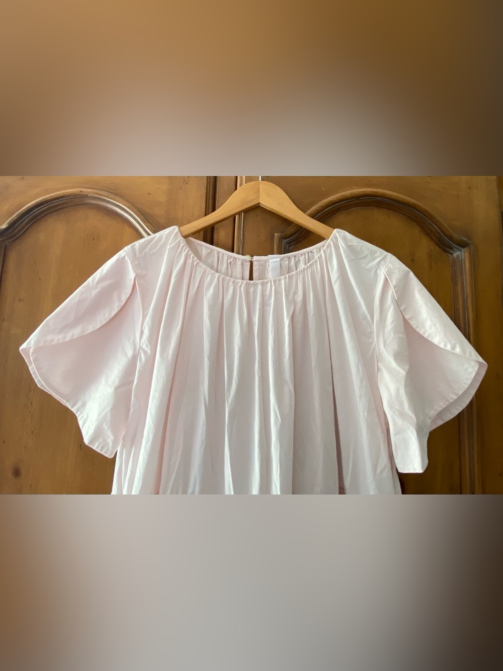 Merlette Tent Midi Dress Solid Tiered Pink Dress Bateau Sleeves Size Small - Picture 4 of 10